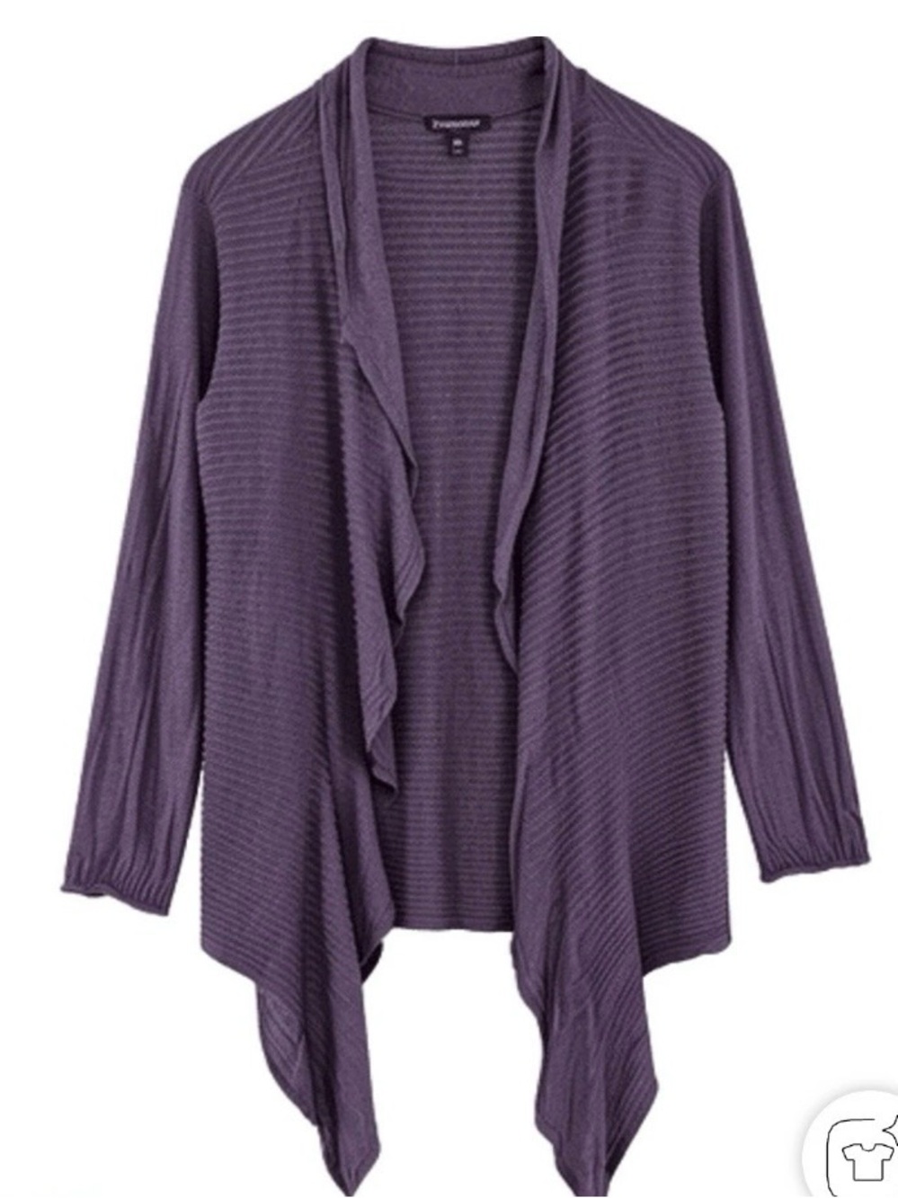 Eileen Fisher Purple Heathered Linen Cotton Blend Cardigan